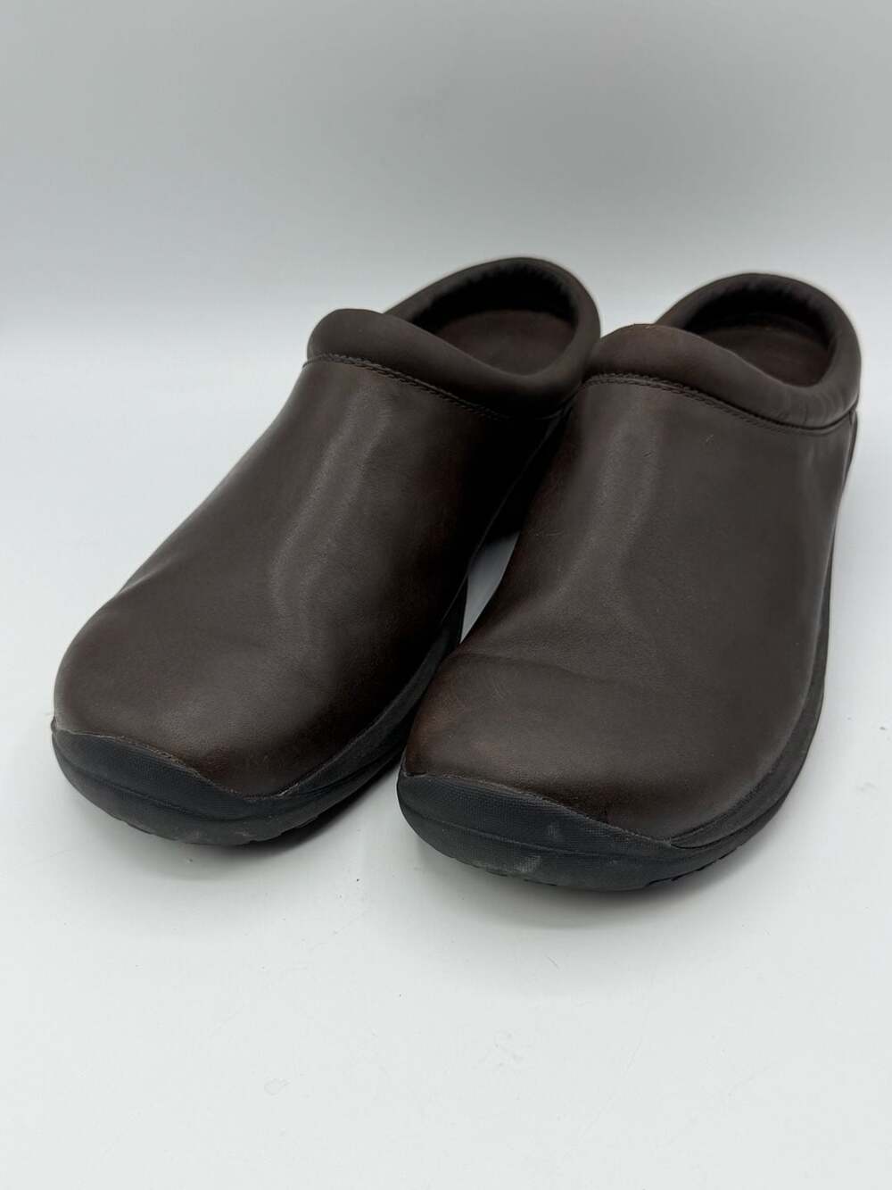 Merrell Encore Nova Smooth Brown Leather Clogs Mules Womens Size 10 J66292